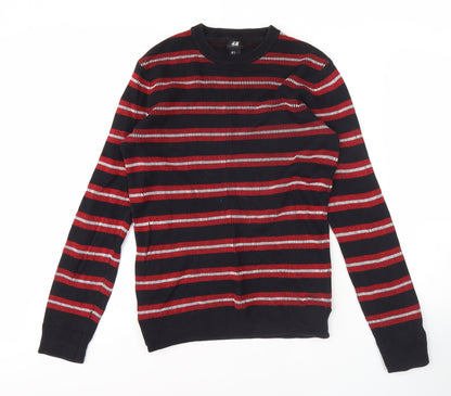 H&M Women's Multicoloured Striped Pullover Jumper, Size S