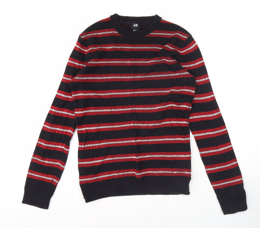 H&M Women's Multicoloured Striped Pullover Jumper, Size S