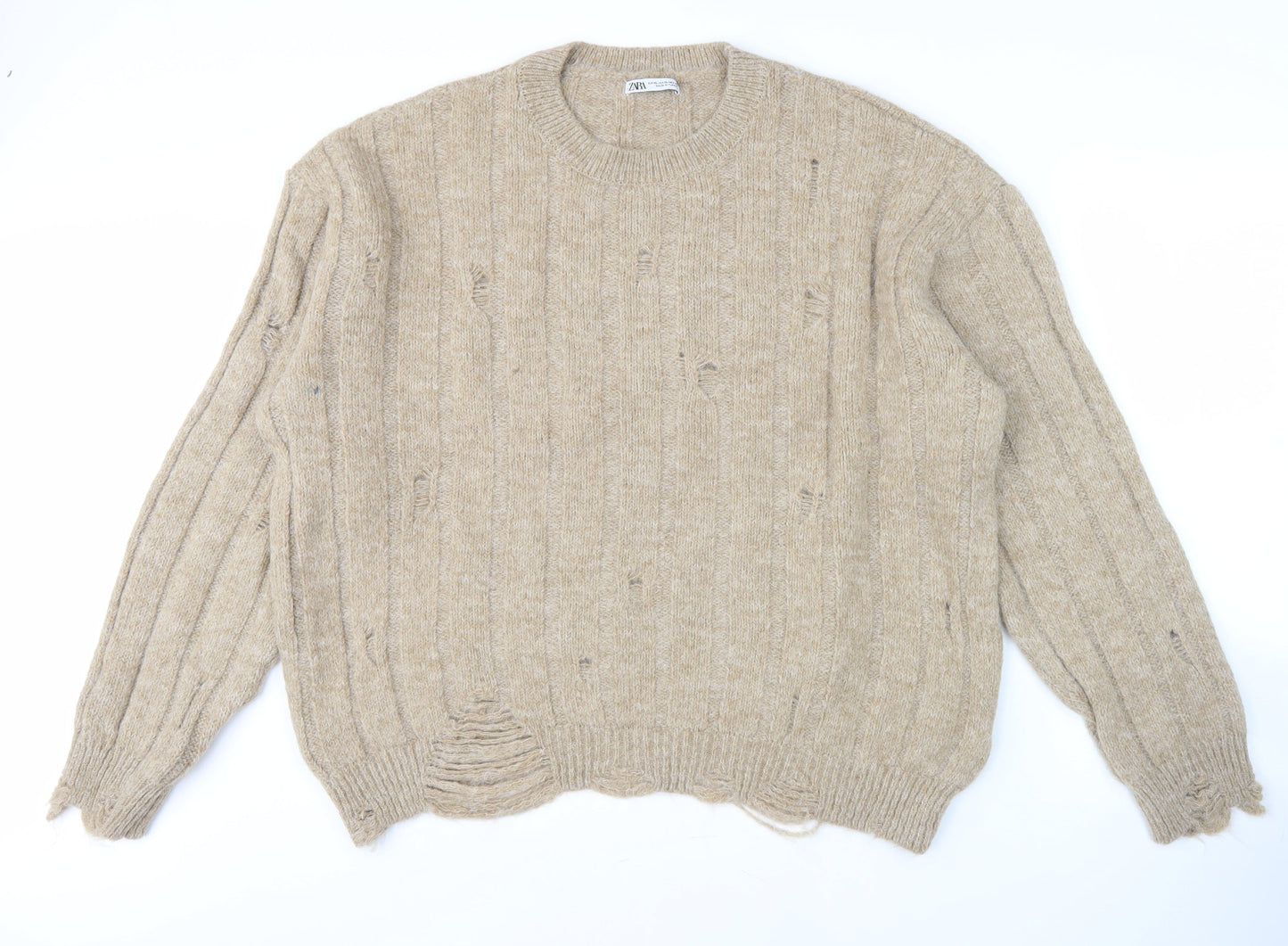 Zara Women Beige Pullover Jumper Size 16