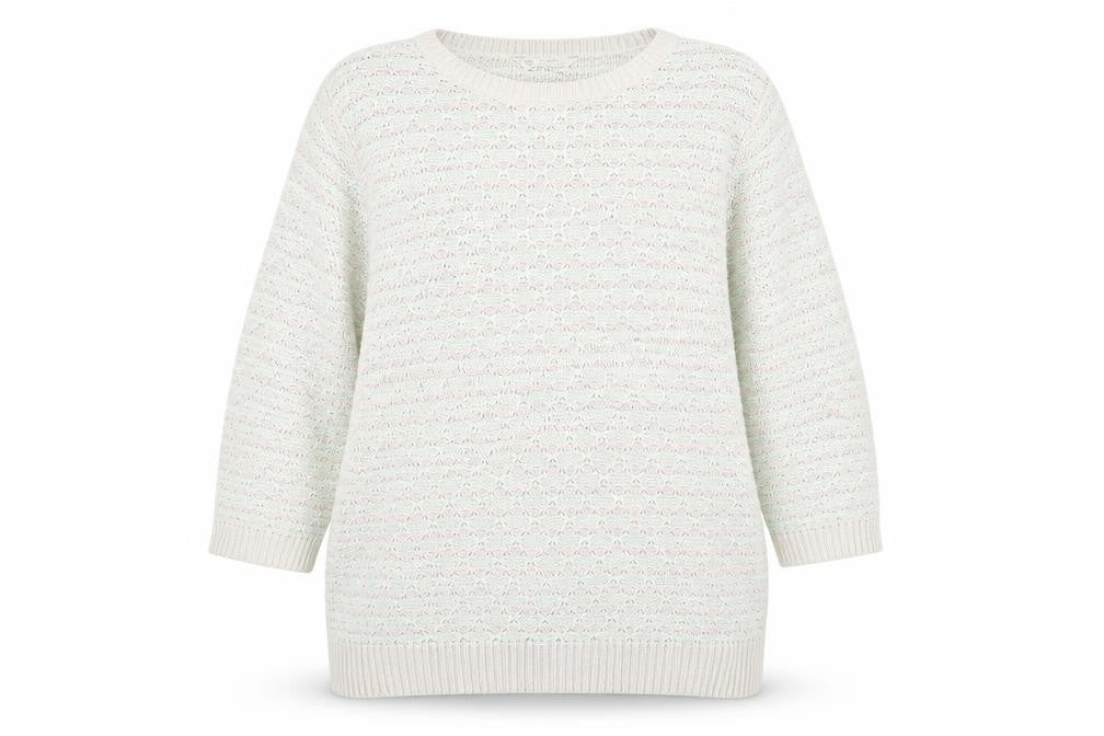 BHS Women’s Grey Open-Knit Pullover Jumper, Size 16