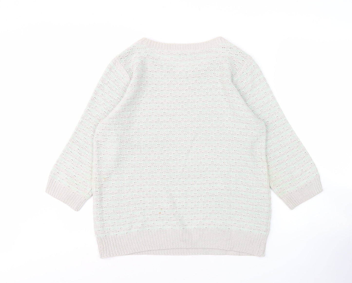 BHS Women’s Grey Open-Knit Pullover Jumper, Size 16
