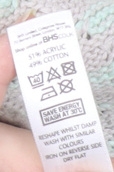 BHS Women’s Grey Open-Knit Pullover Jumper, Size 16