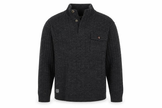 Kensington Dockside Men's Black XL Henley Jumper