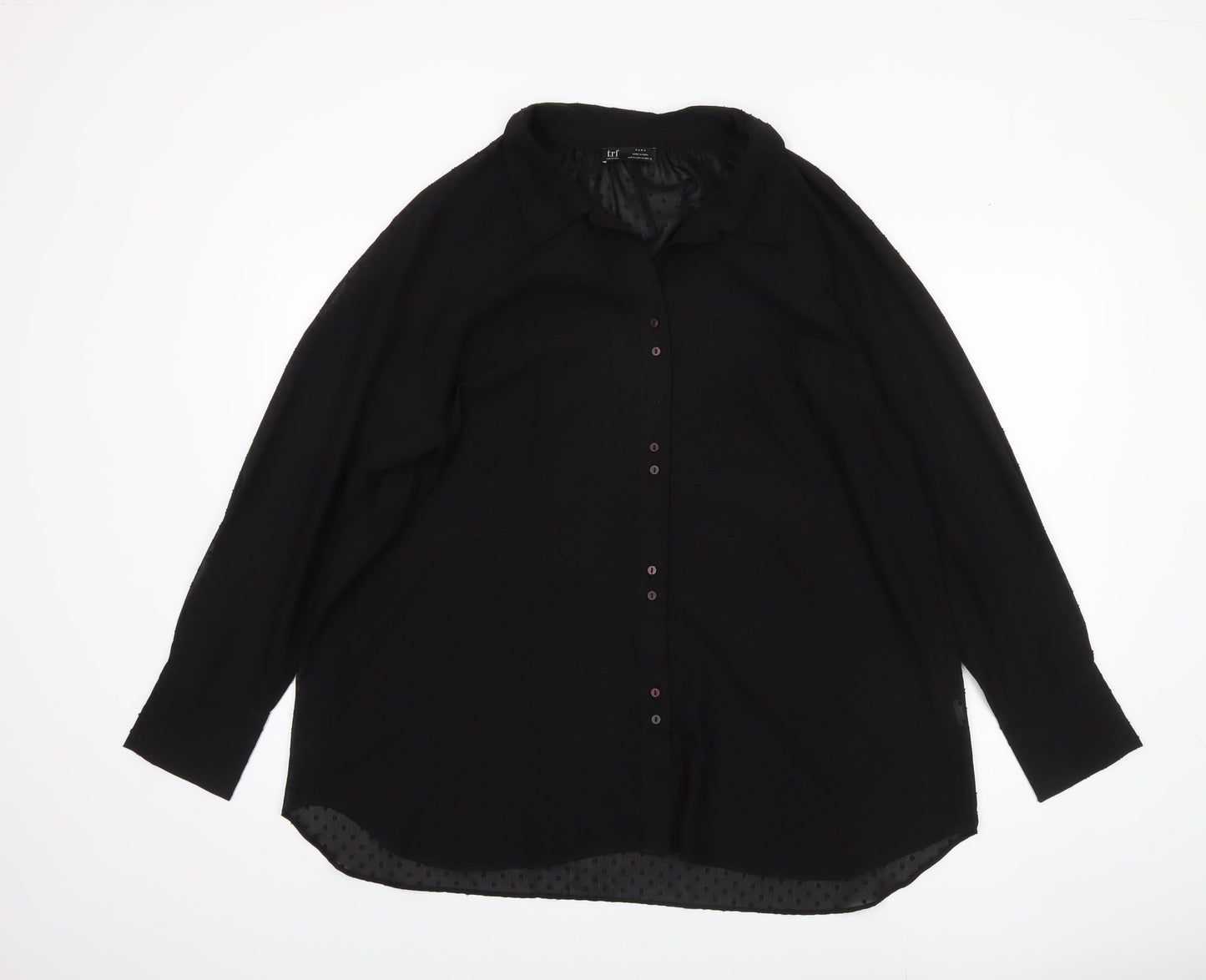Zara Women's Black XL Button-Up Shirt
