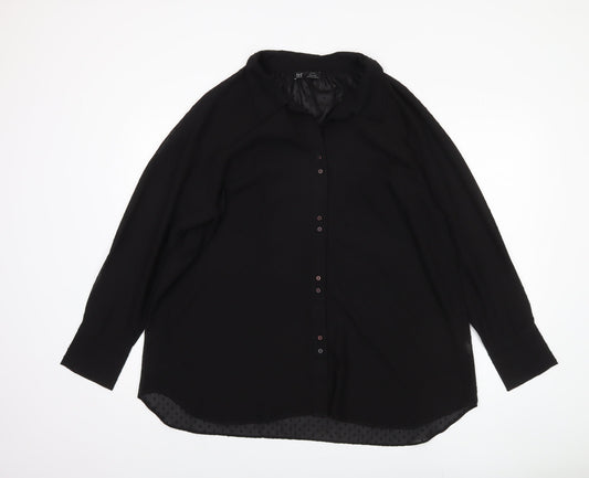 Zara Women's Black XL Button-Up Shirt