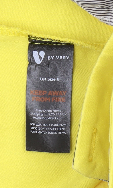 Very Women's Yellow Straight Trousers Size 8