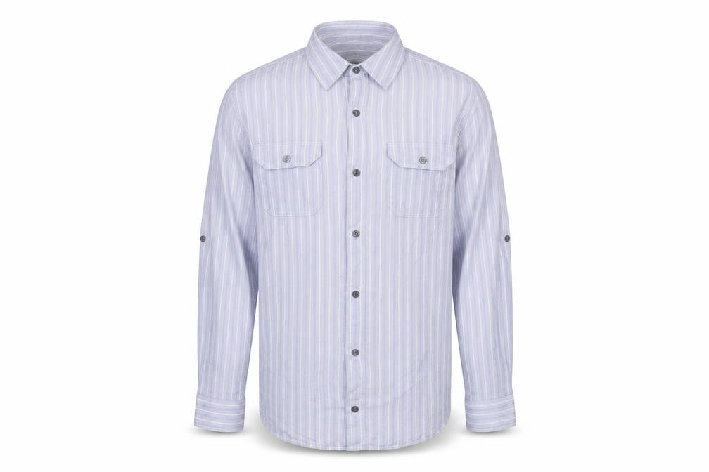 Monsoon Men's Blue Striped Long Sleeve Shirt - S