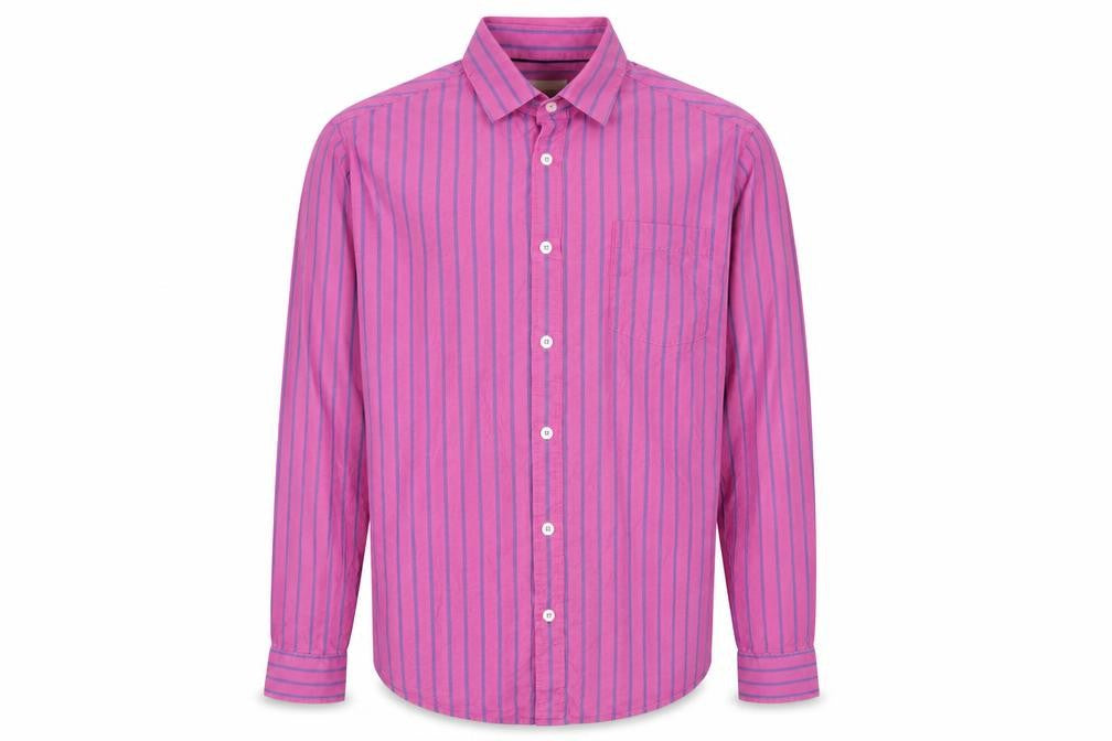 John Lewis Men's Pink Striped Shirt, Medium, Long Sleeve