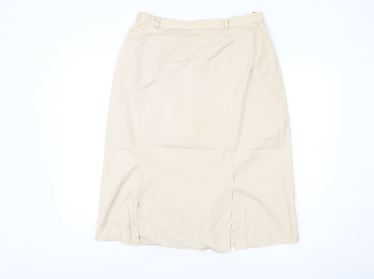 Canda Women's Beige Pencil Skirt, Size 18, Button Closure