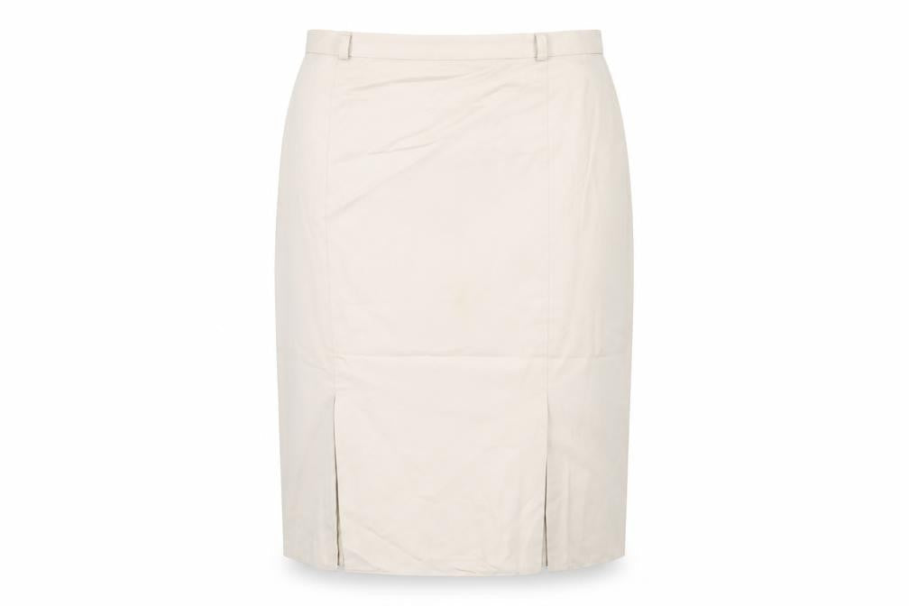 Canda Women's Beige Pencil Skirt, Size 18, Button Closure
