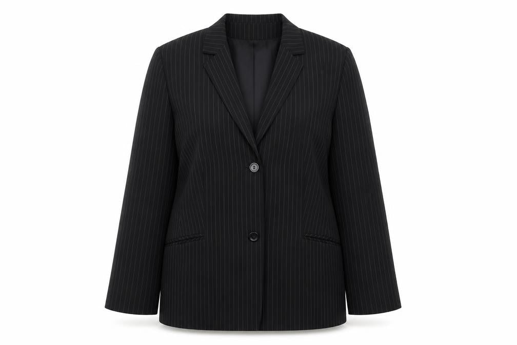 Zara Black Pinstripe Suit Jacket, Women's Size 18