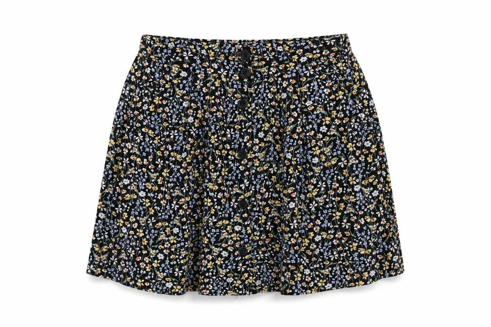 Urban Renewal Women's Black Floral Short Skirt S