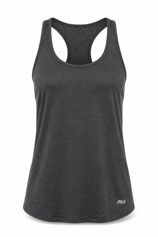 Front view of Fila Women's Black Tank Top - Large, Lightweight Polyester