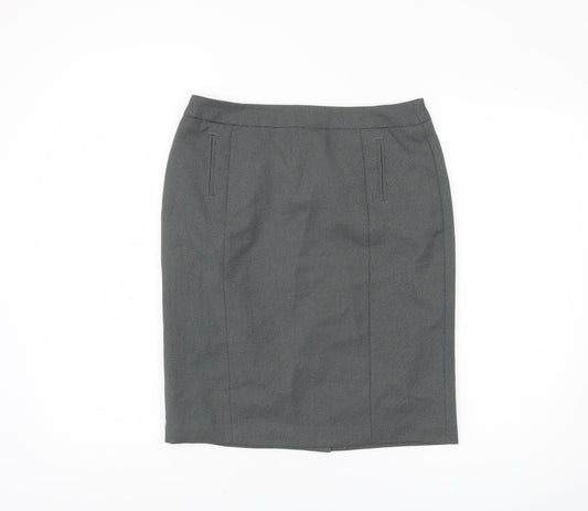 BHS Women’s Grey Knee Length Pencil Skirt Size 10