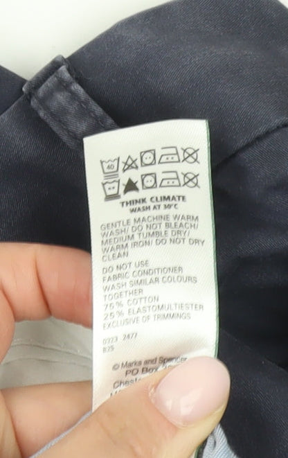 Close-up detail of Marks & Spencer Blue Chino Trousers - 34 Regular