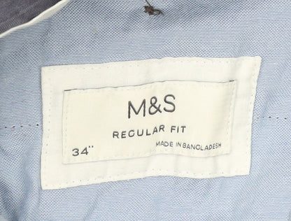 Brand and care label for Marks & Spencer Blue Chino Trousers - 34 Regular