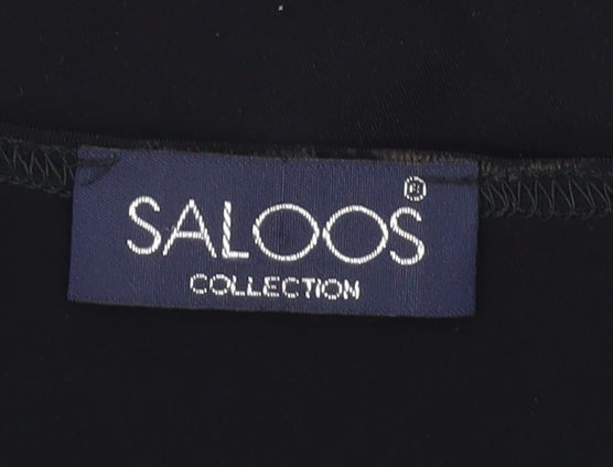 Saloos Collection Women's Black XL V-Neck Floral Top