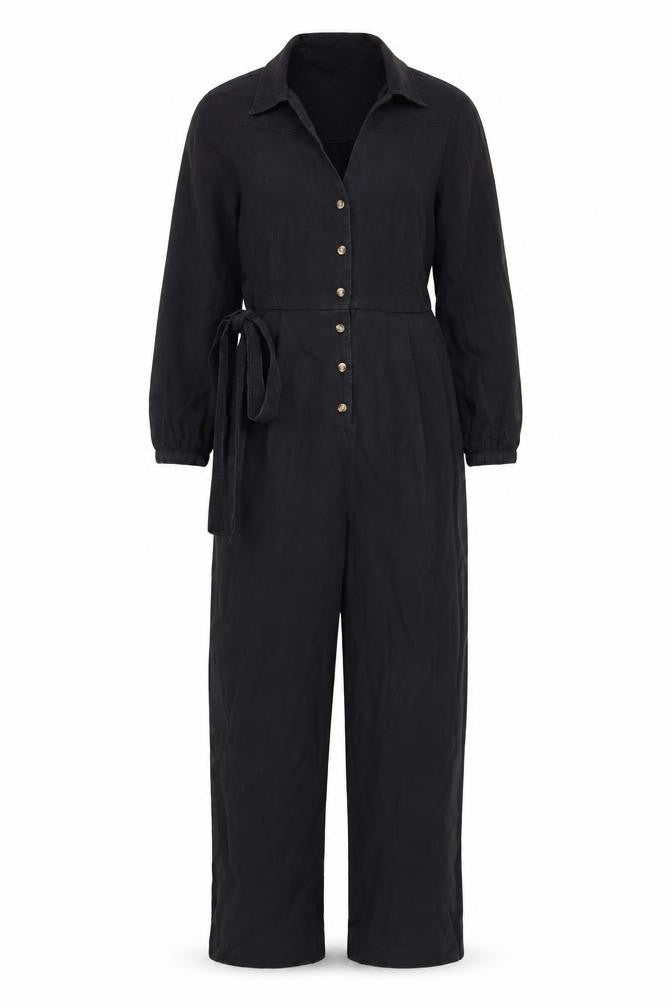 Whistles Women's Black Size 4 Lyocell Jumpsuit