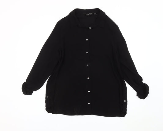 Dorothy Perkins Women's Black Button-Up Shirt Size 14