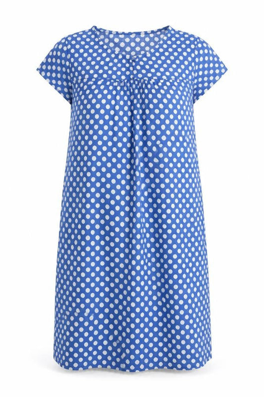 JoJo Maman Bébé Women's Blue Polka Dot Shift Dress S