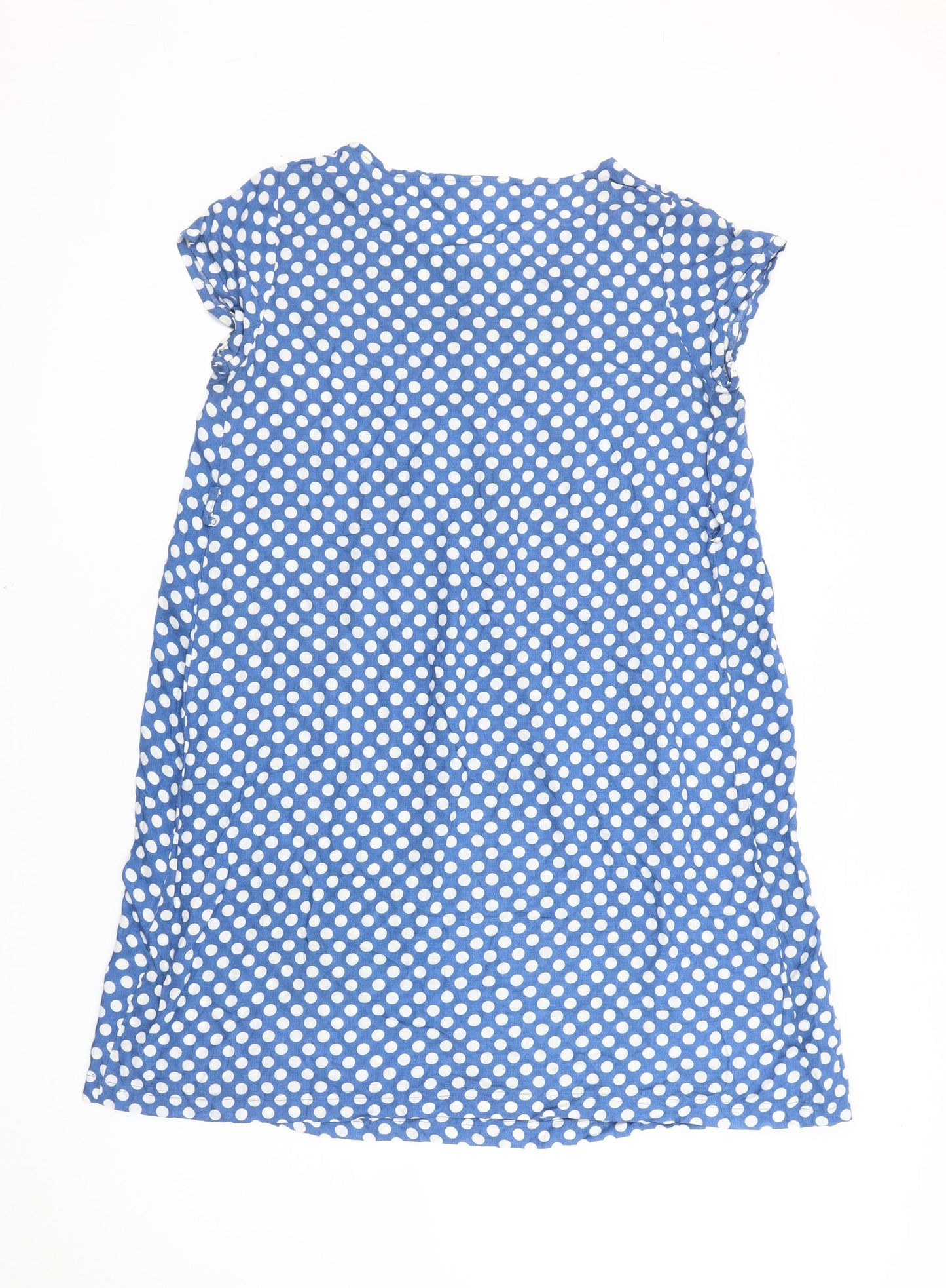 JoJo Maman Bébé Women's Blue Polka Dot Shift Dress S
