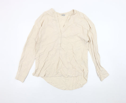 Jigsaw Women's Beige V-Neck Blouse Size 8