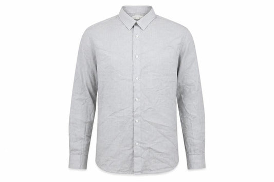 Marks & Spencer Men's Grey Long Sleeve Button-Up Shirt