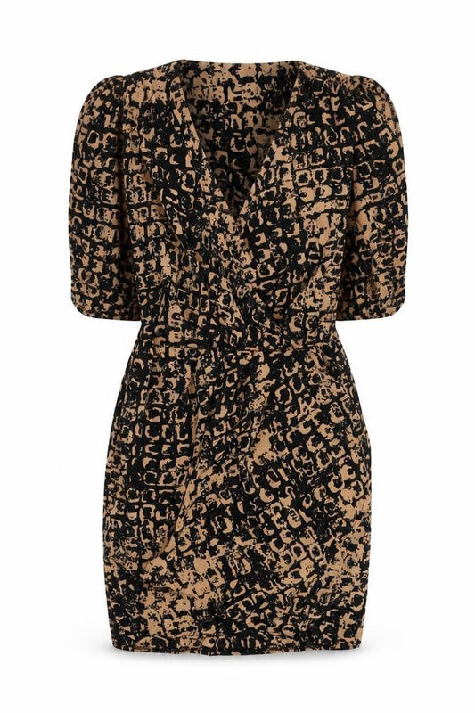 Topshop Women's Black Animal Print Dress Size 8