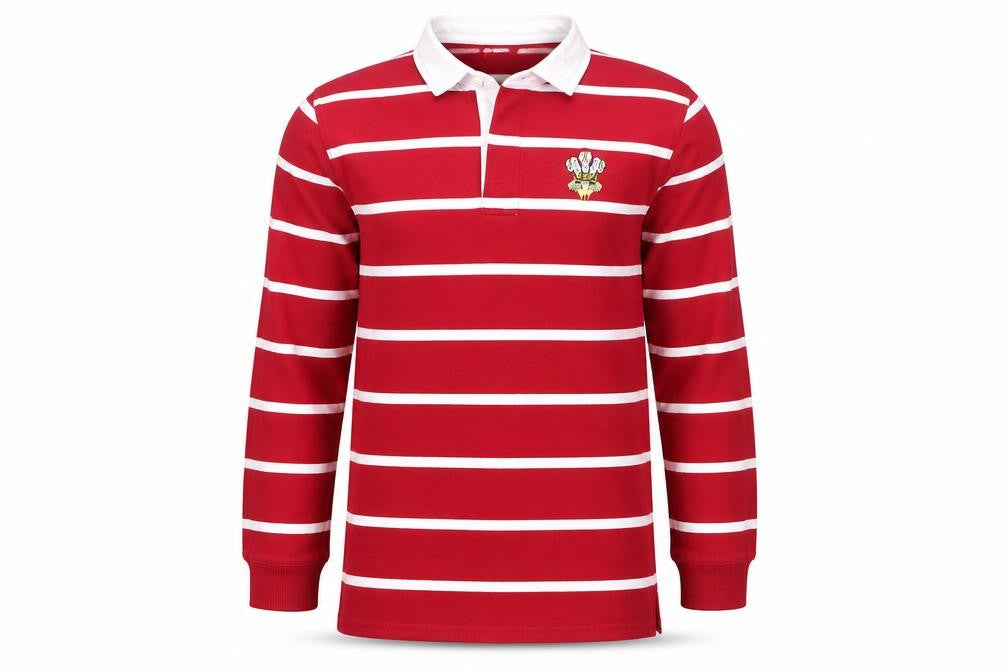 Wales Boys Red Striped Long Sleeve Casual Top 11-12 Years