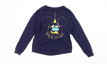 Preloved Disney at Next Women's Blue Christmas Sweatshirt Size 12 - Front