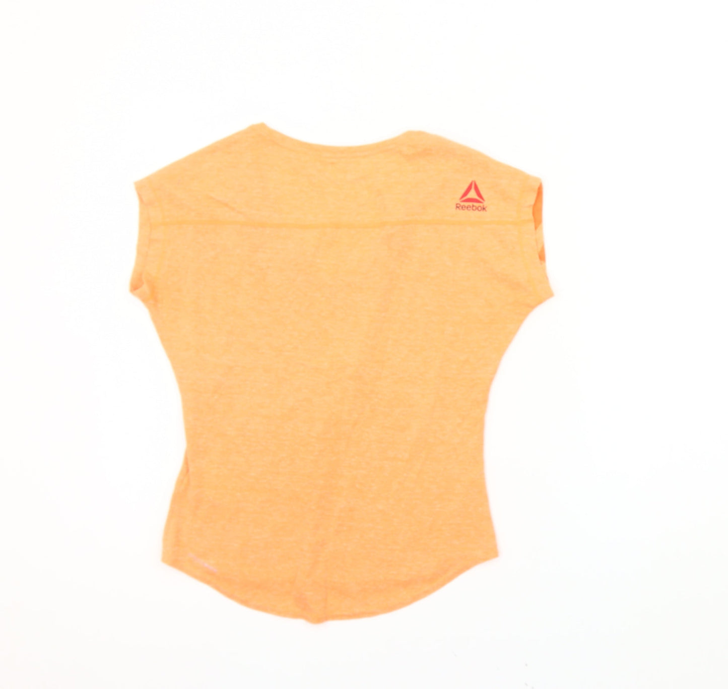 Reebok Women’s Orange Graphic T-Shirt - S V-Neck