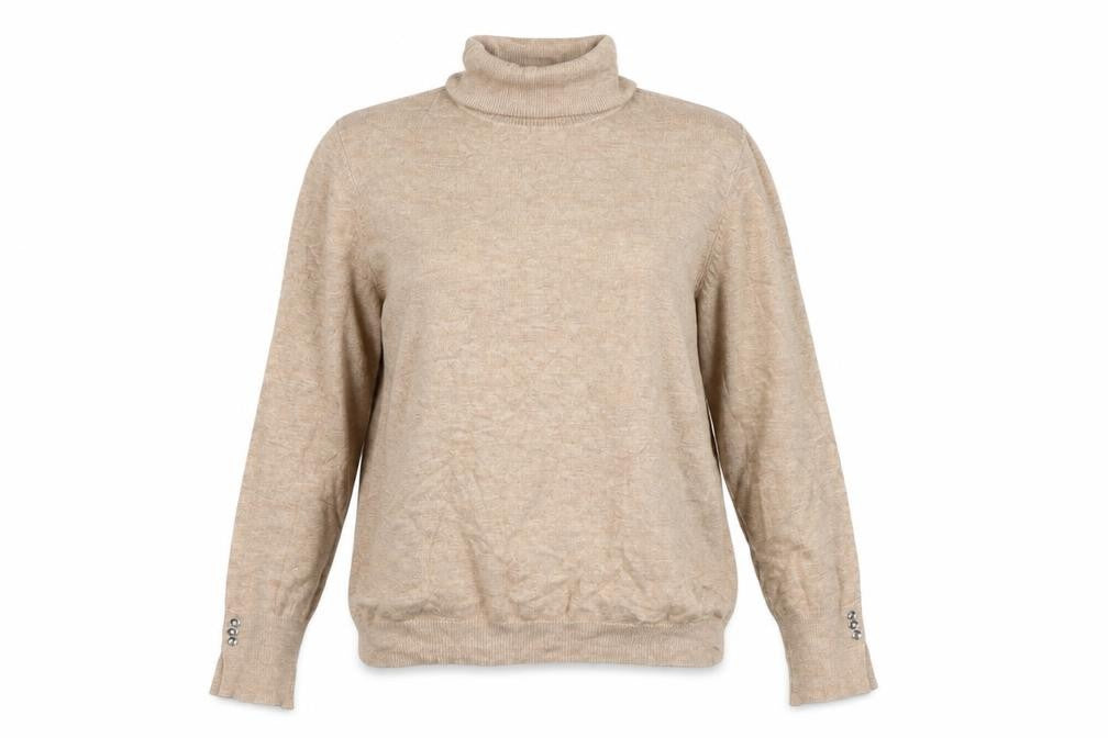 M&Co Women's Beige Roll Neck Jumper Size 14