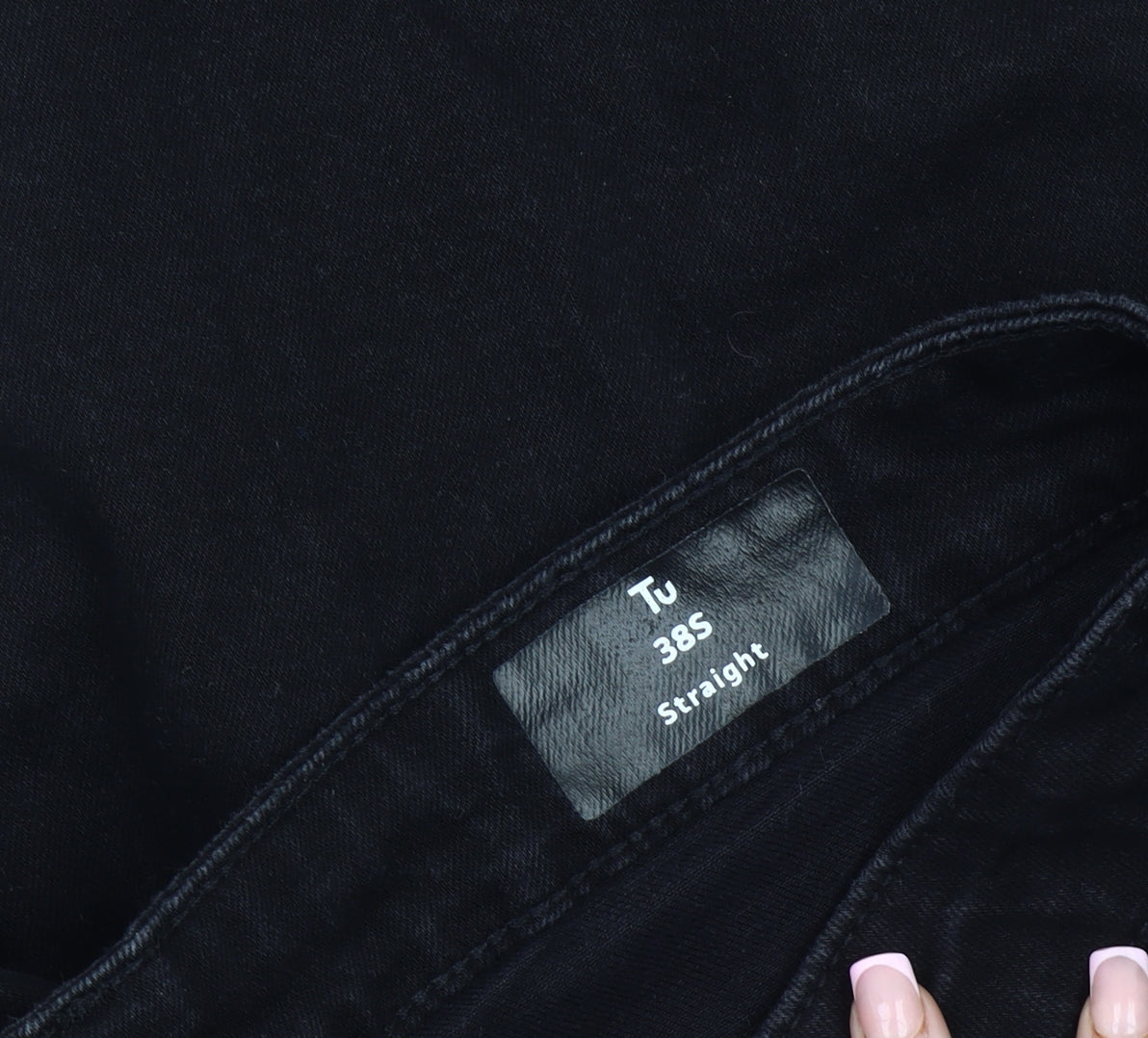 Tu Men's Black Straight Denim Trousers 38S