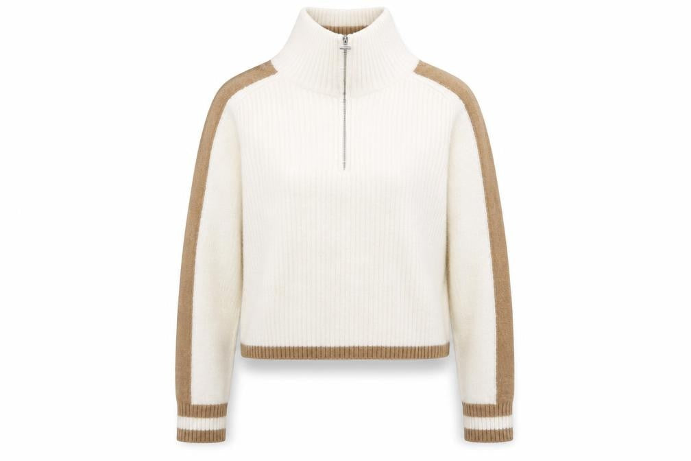 MNG Women's Ivory Pullover Jumper, Size S, Mock Neck