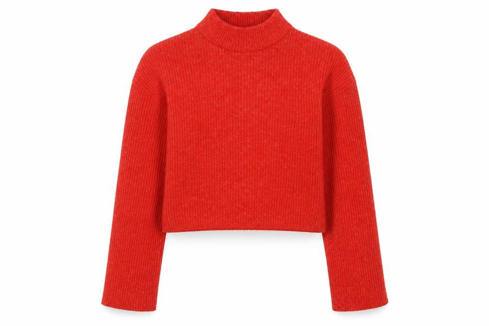 H&M Women's Red Mock Neck Pullover Jumper Size 10