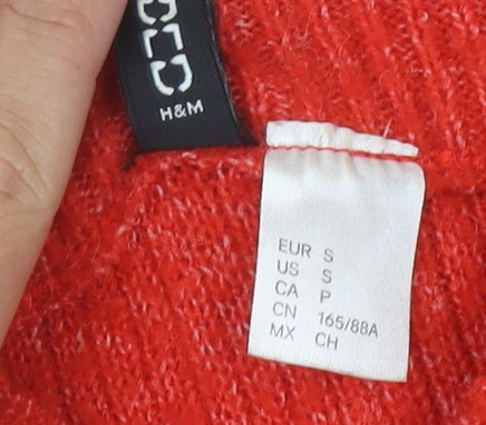H&M Women's Red Mock Neck Pullover Jumper Size 10