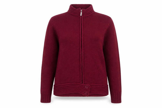 EWM Women's Red Full Zip Jumper, Size M