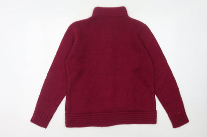 EWM Women's Red Full Zip Jumper, Size M