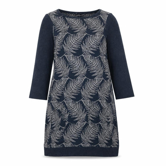 White Stuff Women's Blue Floral Knit Dress Size 12