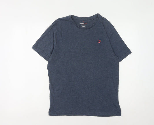 Farah Men's Blue Medium Crew Neck T-Shirt