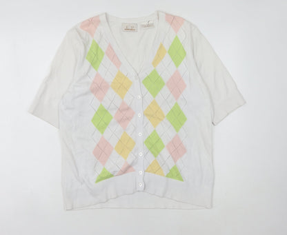EP Mens Pro Multicoloured Cardigan L Argyle