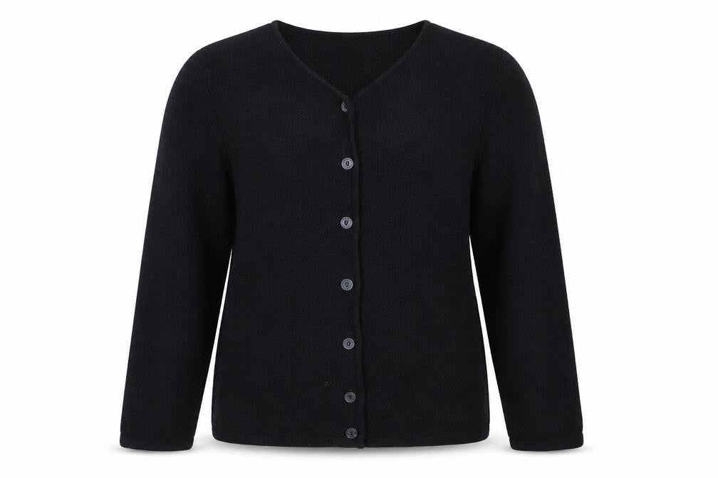 Bicalla Womens Black Cardigan L Tight-Knit Button