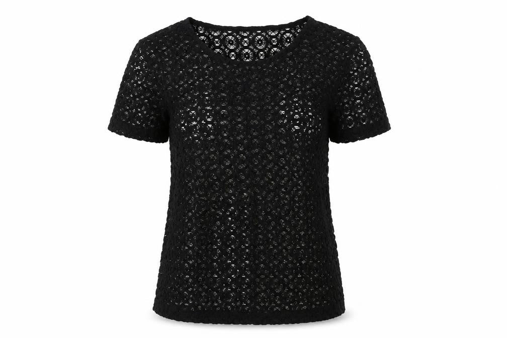 L.K. Bennett Women's Black Lace Top M