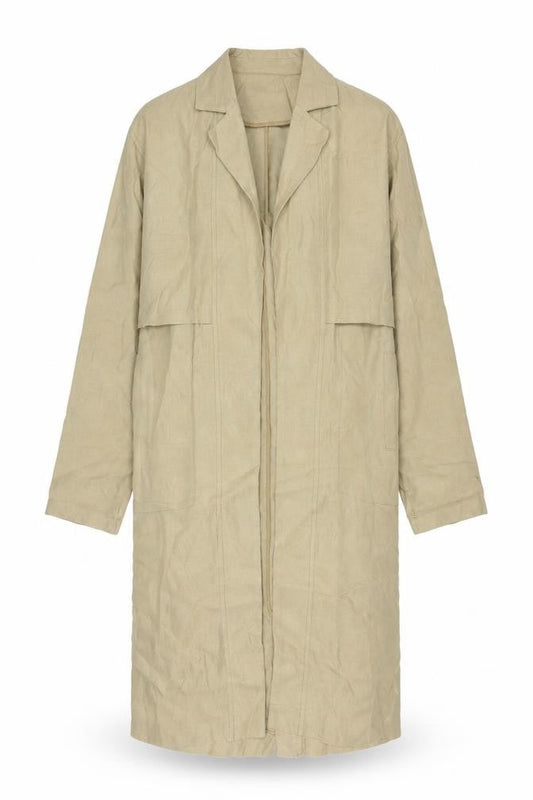 Warehouse Women's Beige Long Overcoat Size 10