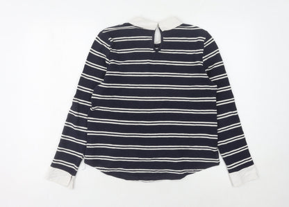 Back view of Only women’s black collared striped jumper