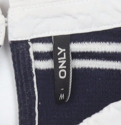 Close-up detail of Only women’s black collared striped jumper