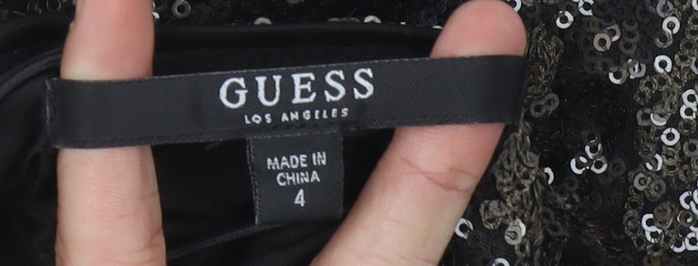 Guess Women's Black Sequin Mini Bodycon Dress Size 6