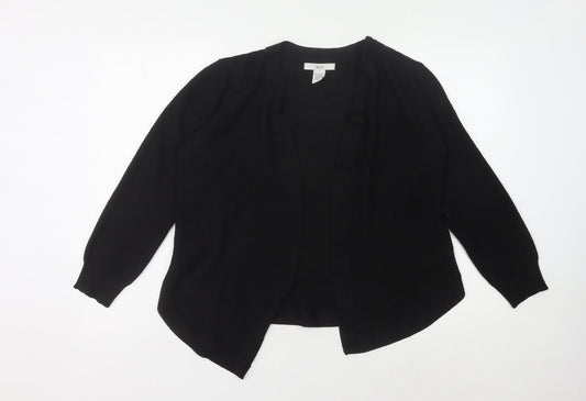 Isela Women's Black Open Front Cardigan M Polyester