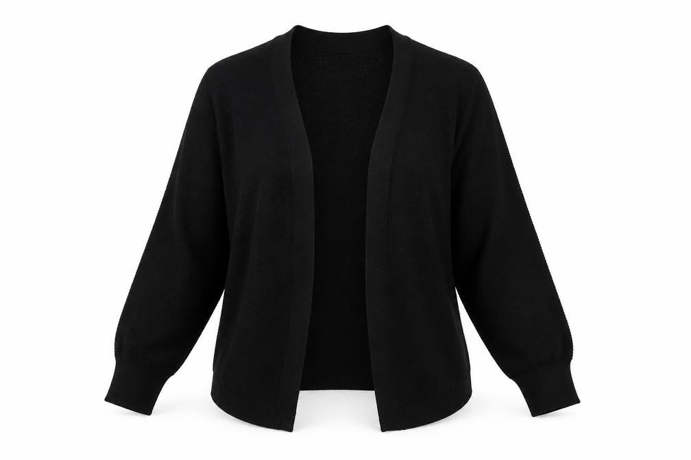 Isela Women's Black Open Front Cardigan M Polyester