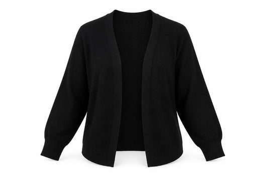 Isela Women's Black Open Front Cardigan M Polyester